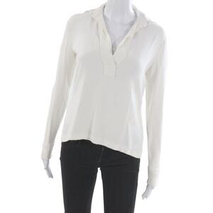 Helmut Womens Basic Collared Button Front Blouse White Long Sleeve Size XS
